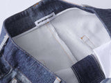DAXUEN Baggy blue denim jeans with graphic patches