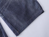 DAXUEN Baggy blue denim jeans with graphic patches