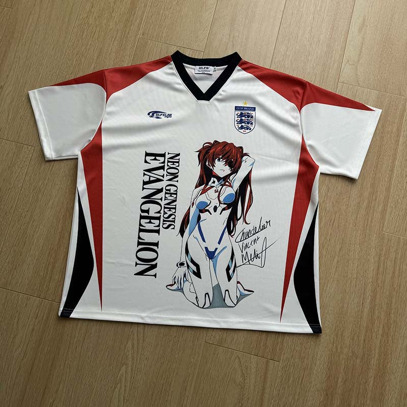 DAXUEN Relaxed-fit short-sleeved graphic tee with anime design