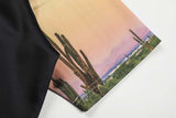 DAXUEN Desert landscape print short-sleeved graphic T-shirt