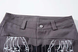 DAXUEN Dark grey women's flared pants with graphic details