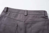 DAXUEN Dark grey women's flared pants with graphic details