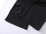 DAXUEN Unisex wide-leg cargo pants with utility pockets and embroidery