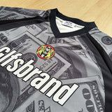 DAXUEN Oversized V-neck T-shirt with money print