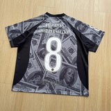 DAXUEN Oversized V-neck T-shirt with money print