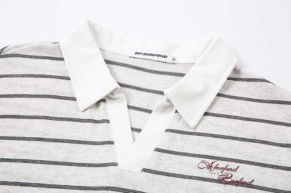 DAXUEN Relaxed fit short-sleeved striped polo shirt