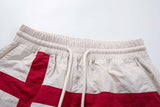 DAXUEN Wide-leg pants with red cross graphic and adjustable drawstrings