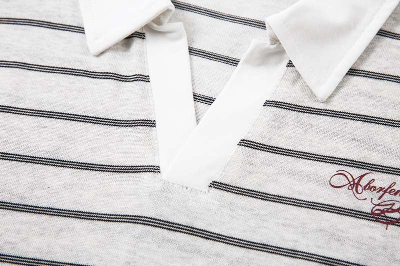 DAXUEN Relaxed fit short-sleeved striped polo shirt