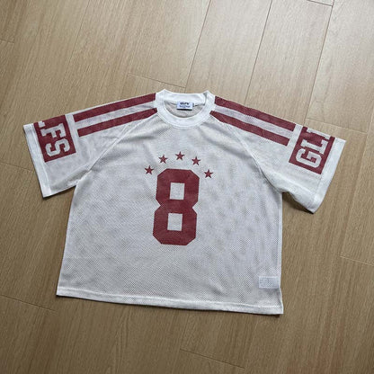 DAXUEN Sporty short-sleeved mesh t-shirt with graphics