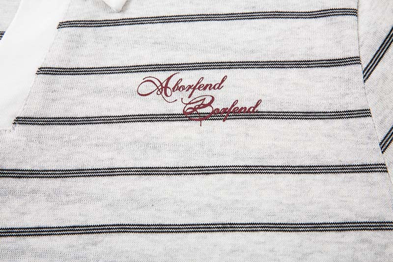 DAXUEN Relaxed fit short-sleeved striped polo shirt