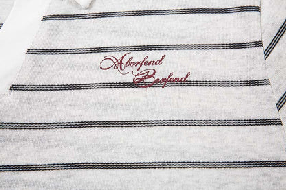 DAXUEN Relaxed fit short-sleeved striped polo shirt