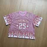 DAXUEN Relaxed fit short-sleeve mesh jersey with flame graphics