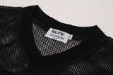 DAXUEN Oversized mesh short-sleeve V-neck T-shirt