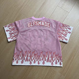 DAXUEN Relaxed fit short-sleeve mesh jersey with flame graphics
