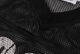 DAXUEN Oversized mesh short-sleeve V-neck T-shirt