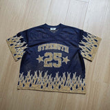 DAXUEN Relaxed fit short-sleeve mesh jersey with flame graphics
