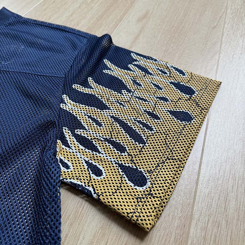 DAXUEN Relaxed fit short-sleeve mesh jersey with flame graphics