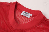 DAXUEN Oversized mesh short-sleeve V-neck T-shirt