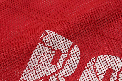 DAXUEN Oversized mesh short-sleeve V-neck T-shirt