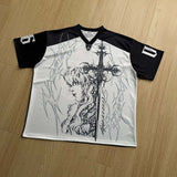 DAXUEN Oversized short-sleeved graphic T-shirt