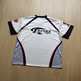 DAXUEN White short-sleeved T-shirt with cat graphic and colour blocking