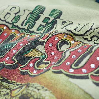 DAXUEN Oversized vintage graphic t-shirt with snake and skull design