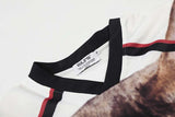 DAXUEN White short-sleeved T-shirt with cat graphic and colour blocking
