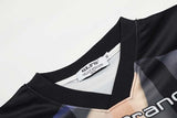 DAXUEN Oversized black graphic V-neck T-shirt with canine print