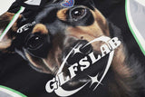 DAXUEN Short-sleeve athletic V-neck T-shirt with dog graphic