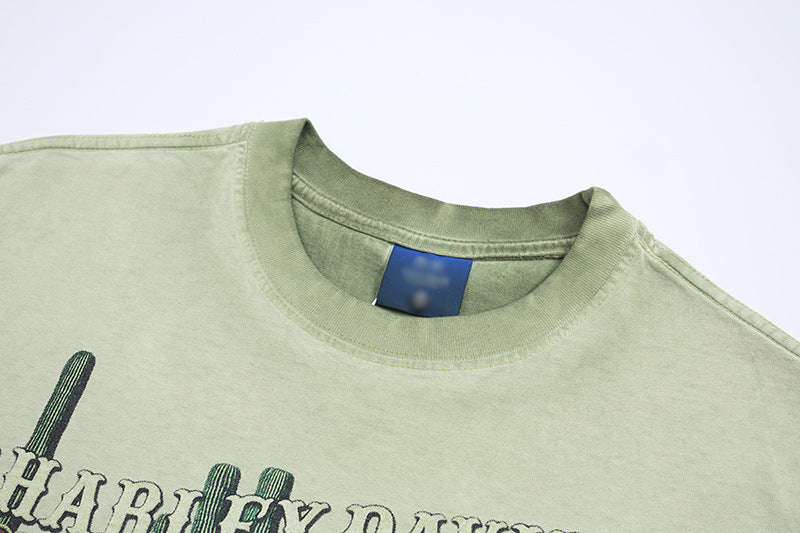 DAXUEN Oversized vintage graphic t-shirt with snake and skull design