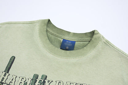 DAXUEN Oversized vintage graphic t-shirt with snake and skull design