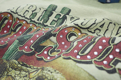 DAXUEN Oversized vintage graphic t-shirt with snake and skull design