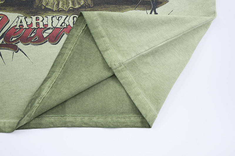 DAXUEN Oversized vintage graphic t-shirt with snake and skull design