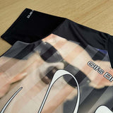 DAXUEN Oversized black graphic V-neck T-shirt with canine print