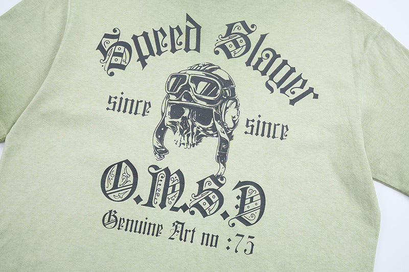 DAXUEN Oversized vintage graphic t-shirt with snake and skull design