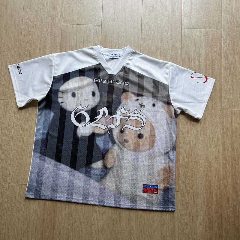 DAXUEN Oversized short-sleeved graphic t-shirt with cartoon print