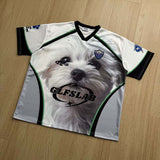 DAXUEN Loose-fit short-sleeved V-neck graphic tee
