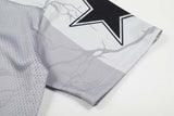 DAXUEN Distressed V-neck short sleeve top with graphic print