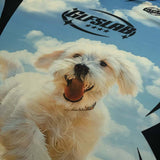 DAXUEN Sky blue short-sleeved graphic t-shirt featuring a dog