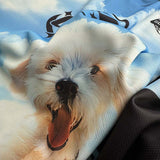 DAXUEN Sky blue short-sleeved graphic t-shirt featuring a dog