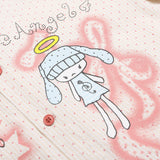 DAXUEN Beige short-sleeved button-up shirt with polka dots
