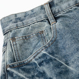 DAXUEN Women's distressed wide-leg denim culottes