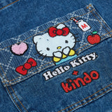 DAXUEN Playful cat embroidered denim overalls