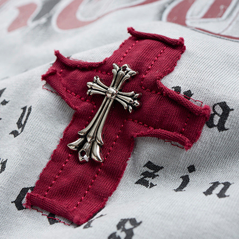 DAXUEN Distressed oversized short-sleeved t-shirt with graphics