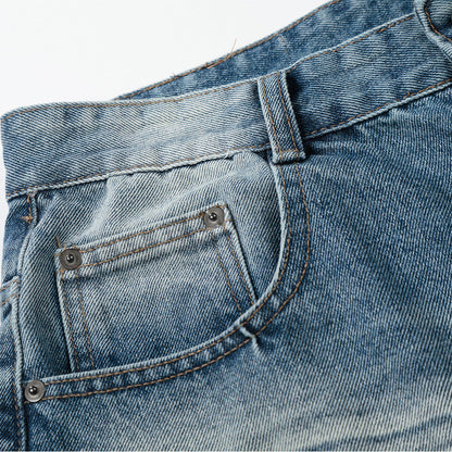 DAXUEN Light blue wide-leg denim culotte shorts