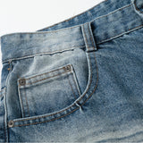 DAXUEN Light blue wide-leg denim culotte shorts