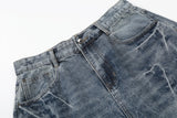 DAXUEN Women's distressed wide-leg denim culottes