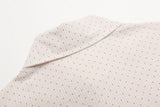 DAXUEN Beige short-sleeved button-up shirt with polka dots