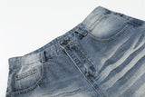 DAXUEN Light blue wide-leg denim culotte shorts