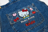 DAXUEN Playful cat embroidered denim overalls